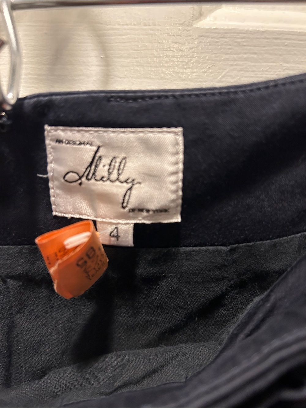 Milly Navy Pencil Skirt with Front Tie - Picture 2 of 4